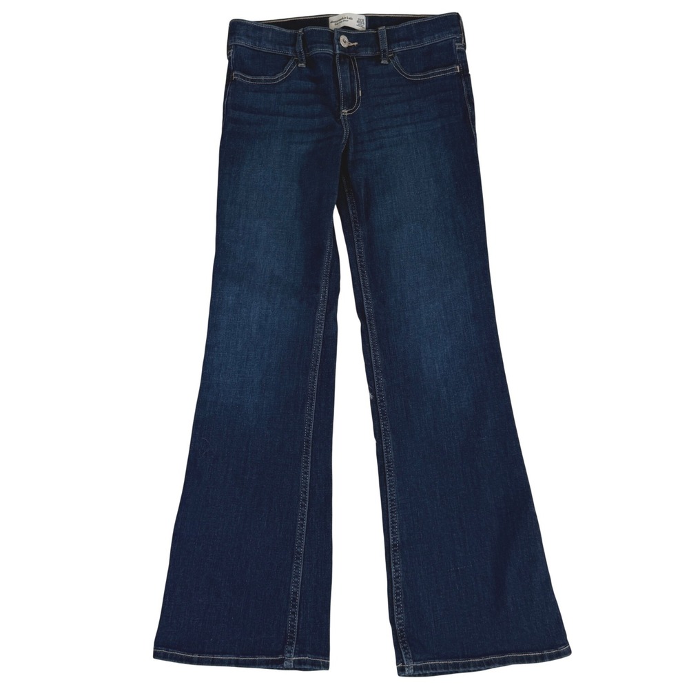 Abercrombie Kids Low Rise Boot Jeans Dark Wash Blue Size 11/12 Regular Y2K Tween